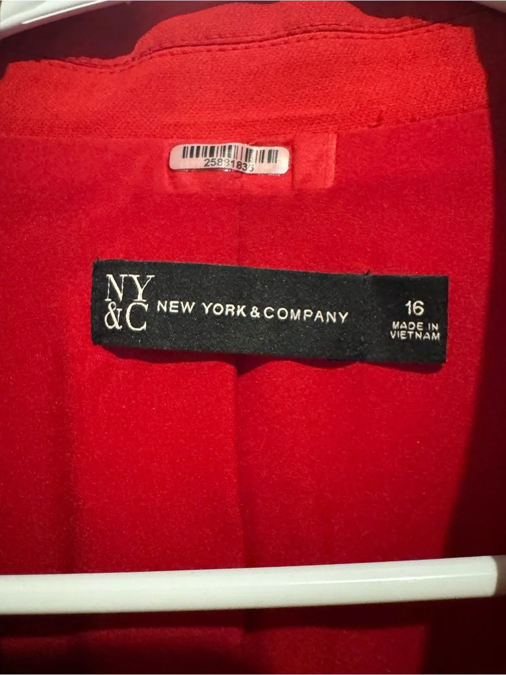 New York & Company Red Tailored Women's Blazer